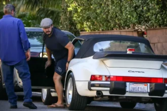 Powerball winner Edwin Castro is pictured meeting with a realtor in Los Angeles