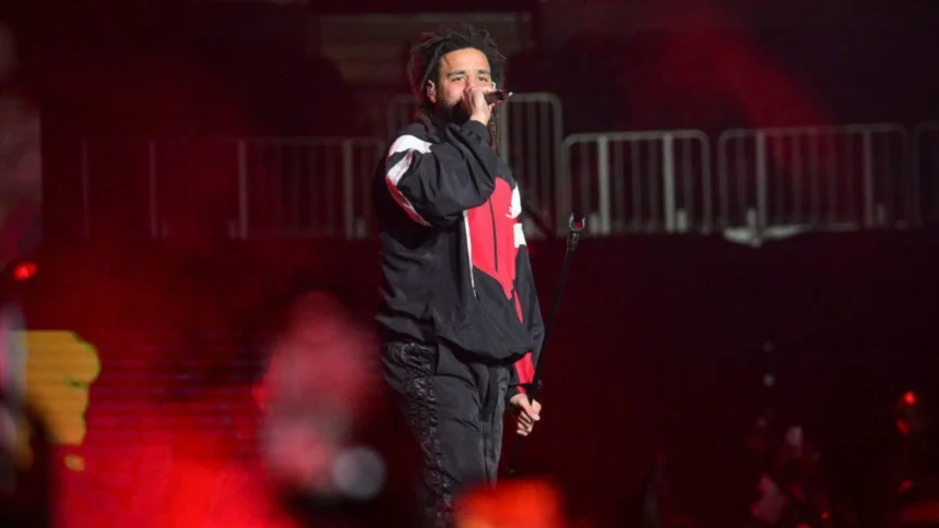 J. Cole performs onstage during Lil Baby & Friends Birthday Celebration