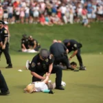 Protesters at Travelers Championship